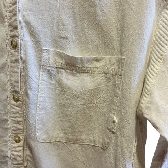 Free People We The Free Light Cream Button Oversized Shirt Size Small - Picture 3 of 15